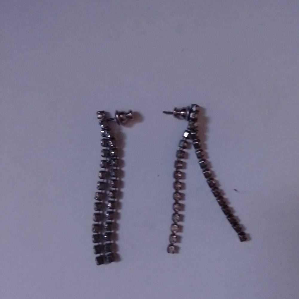 Earrings 2" Cubic Zirconia